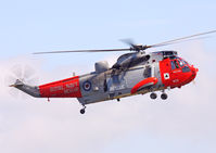 XV699 @ EGNL - Royal Navy Sea King HU5. Operated by 771 Squadron, Prestwick SAR Flight, coded 'PW-823'. - by vickersfour