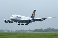 D-AIMA @ LOWL - Lufthansa Airbus A380-841 to approach RWY27 in LOWL/LNZ - by Janos Palvoelgyi
