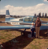 N5853L @ 7S3 - My mother and I by the plane, Circa 9/1978. - by Don Wright