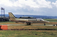 G-BKSR @ EGQS - Cessna Citation II preparing to depart from RAF Lossiemouth in September 1992. - by Peter Nicholson