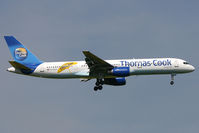 G-FCLA @ EGNT - Boeing 757-28A on approach to Newcastle Airport in 2008. - by Malcolm Clarke
