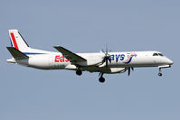 G-CDKB @ EGNT - Saab 2000 on approach to Newcastle Airport in 2008. - by Malcolm Clarke