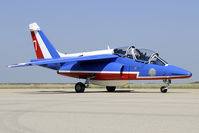 E46 @ LFMI - Unlike most Patrouille de France aircraft E36 does not have a registration in the F-TER series. Ir carries F-UHRF on the fuselage.