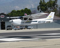 N5173V @ SZP - 2002 Cessna 172S SKYHAWK SP, Lycoming IO-360-L2A 180 Hp, landing Rwy 22 - by Doug Robertson
