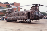 ZA707 @ MHZ - Chinook HC.1 of 7 Squadron at RAF Odiham in Desert Storm markings on display at the 1991 Mildenhall Air Fete. - by Peter Nicholson