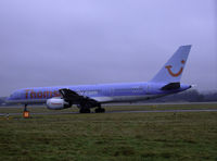 G-BYAP @ EDI - Thomson B757 Taxiing to runway 06 - by Mike stanners