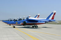 E130 @ LFMI - Nice line up of the Patrouille de France.