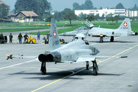 J-3007 @ LSMF - Flightline full of action during a launch of a couple of Tigers. Seen at the Wiederholungskurs 1998 at Mollis.