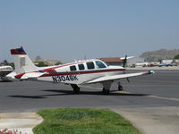 N3046K @ SZP - 1987 Beech A36 BONANZA, Continental IO-550 300 Hp, taxi to Rwy 22 - by Doug Robertson