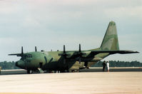 63-7841 @ MCO - C-130E Hercules of 61st Tactical Airlift Squadron/314th Tactical Airlift Wing at Little Rock AFB staging through Orlando in November 1987. - by Peter Nicholson