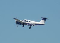 N442MK @ KAXN - Piper PA-44-180 Seminole departing runway 22.
