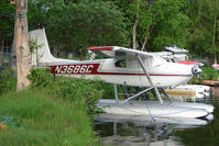 N3686C @ LHD - 1954 Cessna 180, c/n: 31185 on Lake Hood