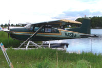 N4574F @ LHD - 1966 Cessna A185E, c/n: 185-1081 moored on Lake Hood