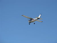 N8388Z @ SZP - 1963 Cessna 210--5 (205) UTILINE (fixed gear version of 210C), Continental IO-470-E 260 Hp, takeoff climb  Rwy 22 - by Doug Robertson