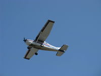 N8388Z @ SZP - 1963 Cessna 210-5(205) UTILINE (fixed gear version of 210C), Continental IO-470-E 260 Hp, takeoff climb Rwy 22 - by Doug Robertson