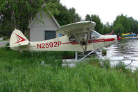 N2592P @ LHD - 1955 Piper PA-18A 150, c/n: 18-4336 on Lake Hood - by Terry Fletcher