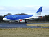 G-DBCF @ EGPH - BMI A319 Arrives on runway 24 from LHR - by Mike stanners