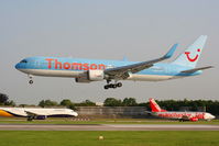 G-OBYG @ EGCC - Thomson B767 now fitted with winglets - by Chris Hall