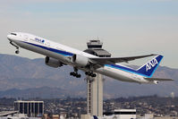 JA736A @ LAX - All Nippon Airways JA736A (FLT ANA5) climbing out from RWY 25R enroute to Narita Int'l (RJAA).