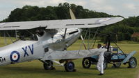 G-AENP @ EGTH - 5. Hucks Starter engaged and about to start the Hawker Hind G-AENP