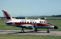 XX490 @ EGQS - Jetstream T.2 of 750 Squadron at RNAS Culdrose taxying to the active runway at RAF Lossiemouth in the Summer of 1982. - by Peter Nicholson