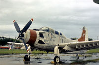 132443 @ HRL - NA-1E Skyraider, previously with the US Naval Air Test Centre at Patuxent River, Maryland, on display with the then Confederate Air Force at their Harlingen base in October 1978. - by Peter Nicholson