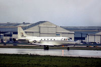 159362 @ LHR - CT-39G Sabreliner of VR-24 based at NAS Sigonella taxying at Heathrow in January 1977. - by Peter Nicholson