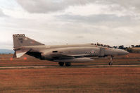 XV581 @ EGQS - Phantom FG.1 of 43 Squadron at RAF Leuchars awaiting clearance to join the active runway at RAF Lossiemouth in the Summer of 1988. - by Peter Nicholson