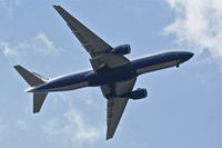 N778UA @ KORD - United Airlines Boeing 777-222, N778UA 22R approach KORD. - by Mark Kalfas