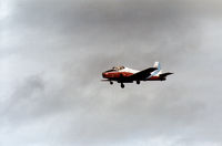 XW374 @ EGQS - Jet Provost T.5A of the Royal Air Force College at Cranwell on final approach to RAF Lossiemouth in the Summer of 1988. - by Peter Nicholson