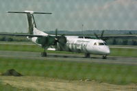 N503LX @ KBIL - Frontier Airlines Dash 8 - by Daniel Ihde
