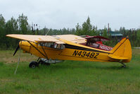 N4348Z @ L85 - 1968 Piper PA-18-150, c/n: 18-8645 landstrip near Mackey Lake Soldotna - by Terry Fletcher