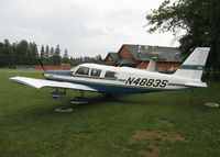 N4883S @ 8MN3 - Piper PA-32-260 Cherokee Six sitting in the rain at Breezy Point, MN. - by Kreg Anderson