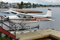 N7834K @ LHD - 1976 Cessna 180J, c/n: 18052768 at Lake Hood - by Terry Fletcher