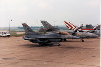 88-0400 @ EGDM - F-16C Falcon of Spangdahlem's 480th Tactical Fighter Squadron/52nd Tactical Fighter Wing on the flight-line at the 1990 Boscombe Down Battle of Britain 50th Anniversary Airshow. - by Peter Nicholson