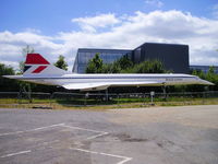 G-CONC @ EGLB - G-CONC is a 40% scale model of Concorde in British Airways livery that for nearly 20 years sat on the roundabout at the entrance to the tunnel which passes under the northern runway at Heathrow Airport. - by Chris Hall