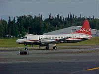 N569JA @ PANC - ERA Aviation Convair 340-31, departing 7L PANC for PAHO (Homer, AK).