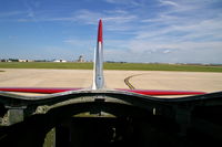 N5017N @ KCID - Looking out the radio position towards the control tower - by Glenn E. Chatfield