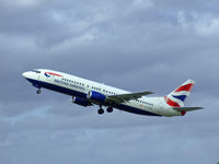 G-DOCH @ EDI - British airways Boeing 737-400 departs runway 24 for LGW - by Mike stanners