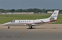 N701VV @ KDPA - TFH AVIATION LLC Cessna 550 Citation Bravo, N701VV taxiing to the hangar KDPA. - by Mark Kalfas