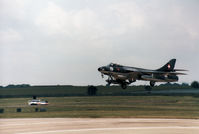 J-4022 @ EGDM - Hunter F.58 of the Patrouille Suisse aerobatic team landing at the 1990 Boscombe Down Battle of Britain 50th Anniversary Airshow. - by Peter Nicholson