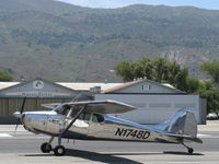 N1748D @ SZP - 1951 Cessna 170A, Continental C145 145 Hp, holding short Rwy 22 - by Doug Robertson