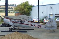 G-APBE @ EGKA - Auster 5 (minus propeller) in what should in the future develop into a hangar at Shoreham airport