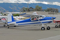 N694MD @ KRHV - 1959 Cessna 180C in bright sunshine @ Reid-Hillview Airport, CA - by Steve Nation
