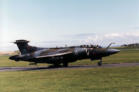XW547 @ EGQS - Buccaneer S.2B of 12 Squadron taxying to the active runway at RAF Lossiemouth in May 1990. - by Peter Nicholson