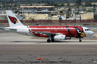 N837AW @ KPHX - US Airways logojet displaying Phoenix Cardinals livery taxiing to the gate at PHX - by Tom McManus