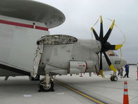 165824 @ NTD - Northrop Grumman E2C HAWKEYE of VAW-112, two Allison T56-A-8A 4,050 Turboprops shp each, showing wing-fold hydraulics - by Doug Robertson