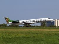 N271SK @ KPHL - Chataqua Airlines RJ displaying Frontier livery touching dow on 9R at PHL - by TangoPapaMike