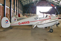 G-AKKB @ EGCB - 1947 Miles Aircraft Ltd MILES M65 GEMINI 1A, c/n: 6537 hangared at Manchester Barton - by Terry Fletcher