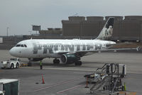 N942FR @ KDEN - Frontier A-319 pushing back from the gate at KDEN. - by T.P. McManus